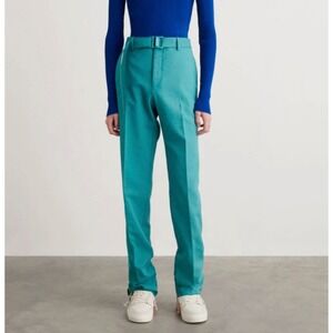 Off-White Mens Tailoring Seasonal Embellished Dress Pants Size 52 Teal‎